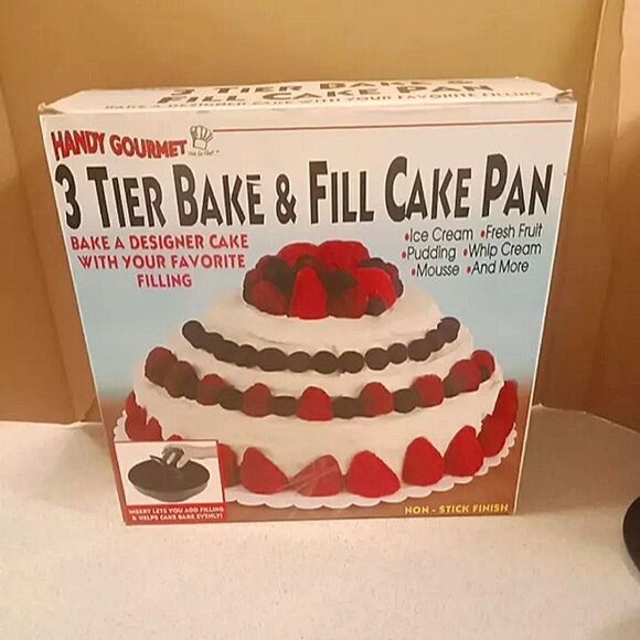 Handy Gourmet 3 Tier Bake and Fill Cake Pan Non Stick, Cake Decorating - Picture 1 of 8